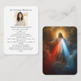 Divine Mercy Catholic Jesus Funeral Prayer Card Visitenkarte