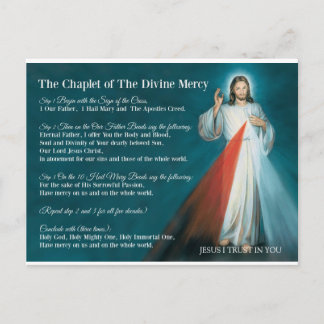 DIVINE MERCY CHAPLET PRAYER POSTKARTE