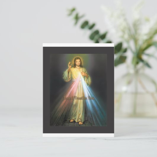 DIVINE MERCY DEVOTIONAL BILD POSTKARTE (Stehend Vorderseite)