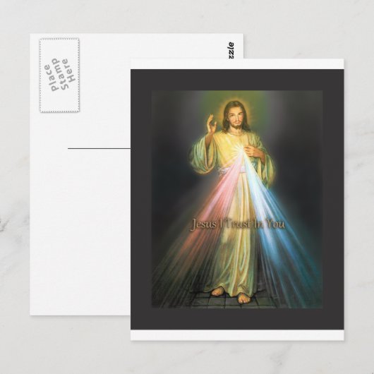 DIVINE MERCY DEVOTIONAL BILD POSTKARTE (Vorne/Hinten)