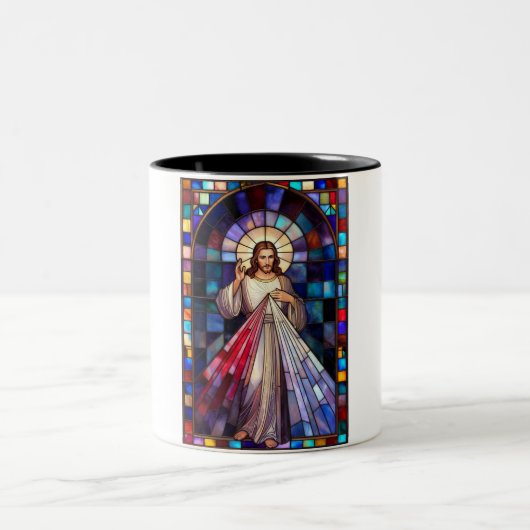 Divine Mercy Jesus Coffee Mug Zweifarbige Tasse (Mittel)
