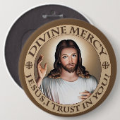 DIVINE MERCY JESUS ICH VERTRAUE IN DICH! ABWEICHEN BUTTON (Vorne & Hinten)