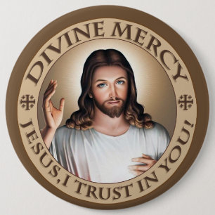 DIVINE MERCY JESUS ICH VERTRAUE IN DICH! ABWEICHEN BUTTON