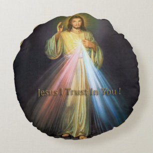DIVINE MERCY JESUS ICH VERTRAUEN IN SIE RUNDES KISSEN