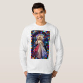 Divine Mercy Jesus Men's Long Sleeve Tee Shirt (Vorne ganz)
