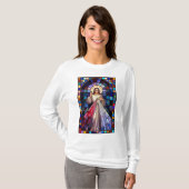 Divine Mercy Jesus Women's Long Sleeve Tee Shirt (Vorne ganz)