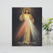 Divine Mercy of Jesus Chaplet Prayer Religious Briefbogen (Stehend Vorderseite)