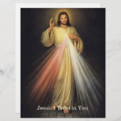 Divine Mercy of Jesus Chaplet Prayer Religious Briefbogen (Vorne/Hinten)