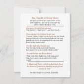 Divine Mercy of Jesus Chaplet Prayer Religious Mitteilungskarte (Rückseite)