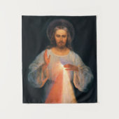 Divine Mercy, St. Faustina, Jesus I Trust in You Wandteppich (Vorderseite)