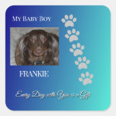 Divine Pawprints Tribute Quadratischer Aufkleber (Vorderseite)