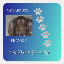 Divine Pawprints Tribute Quadratischer Aufkleber