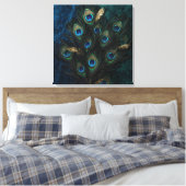 Divine Peacock Feathers Wall Art | Boho Spiritual Leinwanddruck (Insitu (Schlafzimmer))
