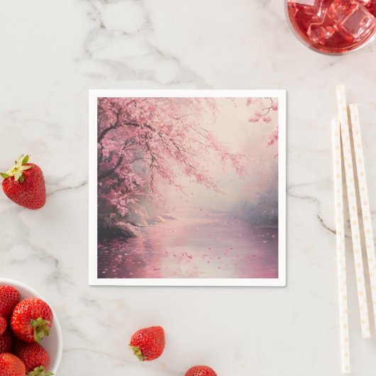 Divine Pink Cherry Blossom Tree Serviette (Beispiel)