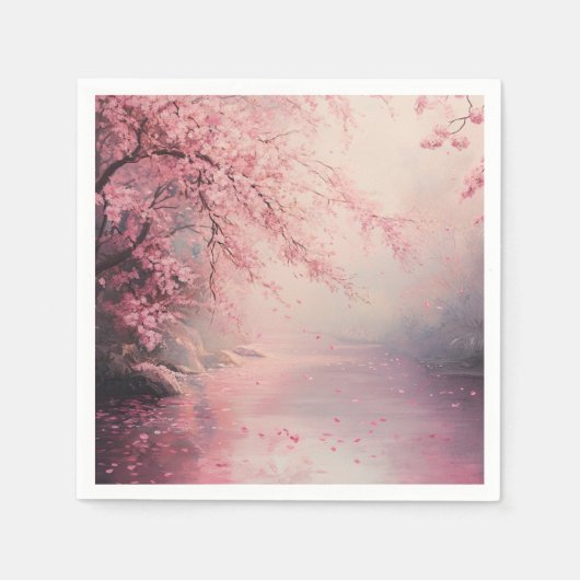 Divine Pink Cherry Blossom Tree Serviette (Vorderseite)