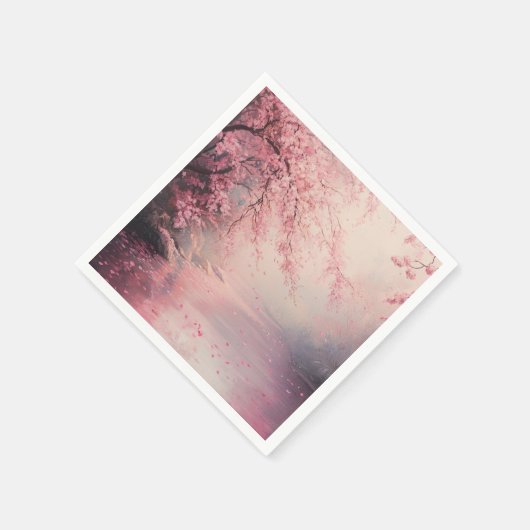 Divine Pink Cherry Blossom Tree Serviette (Ecke)