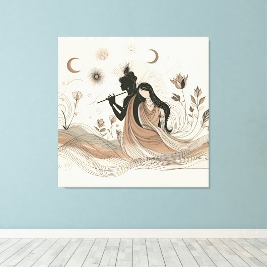 Divine Radha Krishna Leinwand Art (Insitu (Holzboden))