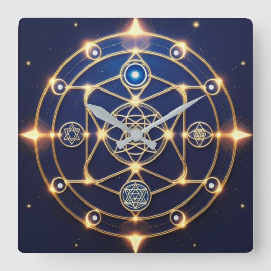 Divine Radiance – 5: Illuminated Universal Energy Quadratische Wanduhr (Vorderseite)