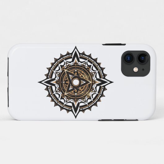 Divine Sacred Mandala - Black & Gold Trishul Case-Mate iPhone Hülle (Rückseite (Horizontal))