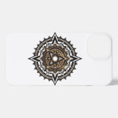 Divine Sacred Mandala - Black & Gold Trishul iPhone Hülle (Rückseite (Horizontal))