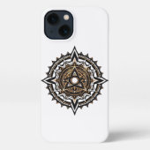 Divine Sacred Mandala - Black & Gold Trishul iPhone Hülle (Rückseite)
