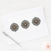 Divine Sacred Mandala - Black & Gold Trishul Rechteckiger Aufkleber (Umschlag)