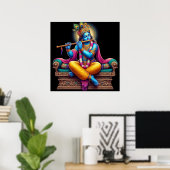 Divine Serene Krishna Flute Art Poster (Heimbüro)