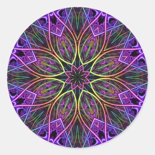 Divine Spark Kaleidoscope Mandala Runder Aufkleber (Vorderseite)