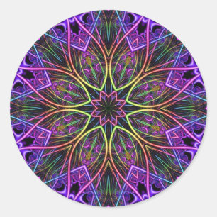 Divine Spark Kaleidoscope Mandala Runder Aufkleber