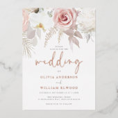 Divine Spring All Seasons Botanical Wedding Folieneinladung (Vorderseite)
