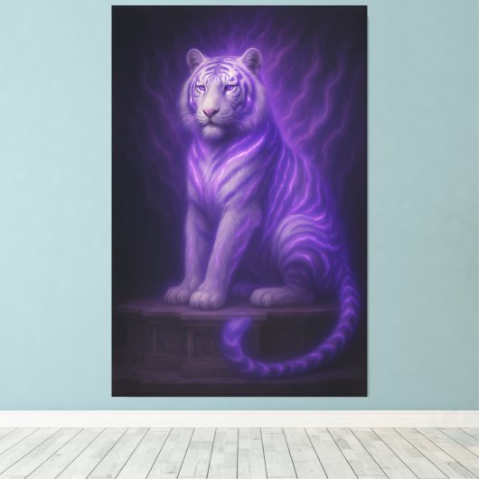 Divine Temple White Tiger – Purple Lightning Celes Leinwanddruck (Insitu (Holzboden))