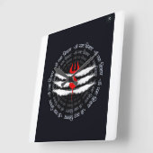 Divine Trishul Wall Clock - Spirituelle Hindudekor Quadratische Wanduhr (Winkel)