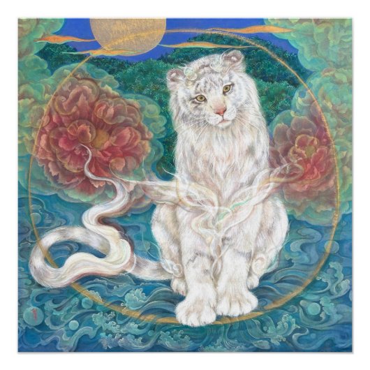 Divine White Tiger of the Moonlit Ring Poster (Vorderseite)