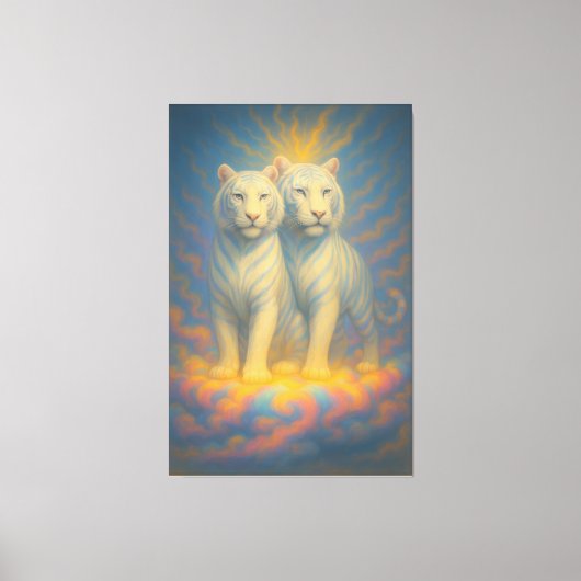 Divine White Tiger Royals – Twin Guardians of the Leinwanddruck (Vorderseite)