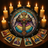 Divine Winged Cross Große Wanduhr