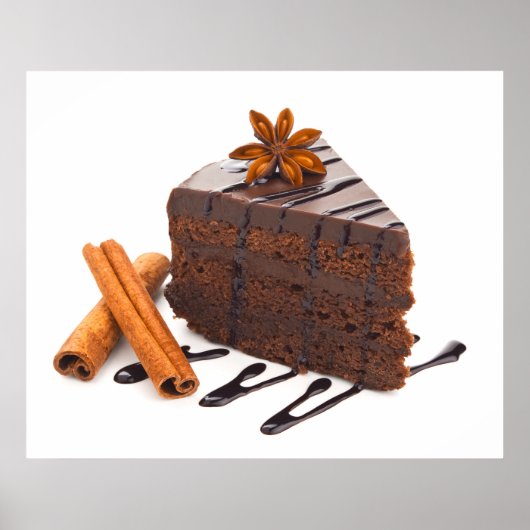Divinely Decadent Chocolate Cake Art Poster (Vorne)