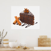 Divinely Decadent Chocolate Cake Art Poster (Küche)