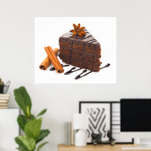 Divinely Decadent Chocolate Cake Art Poster (Heimbüro)