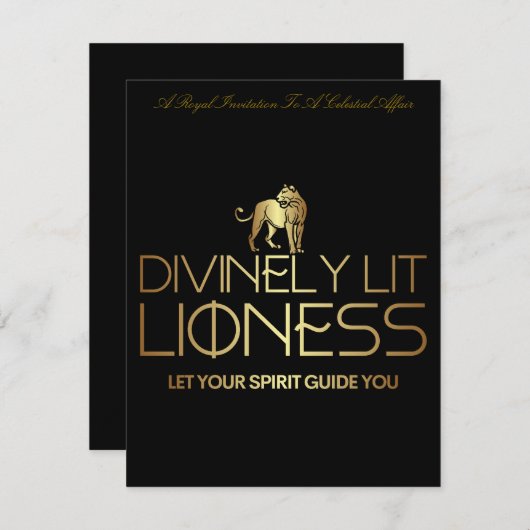 Divinely Lit Lioness Zodiac Einladung (Vorne/Hinten)