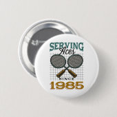 Diving Aces seit 1985 Badminton Lover 40. Geburtst Button (Vorne & Hinten)