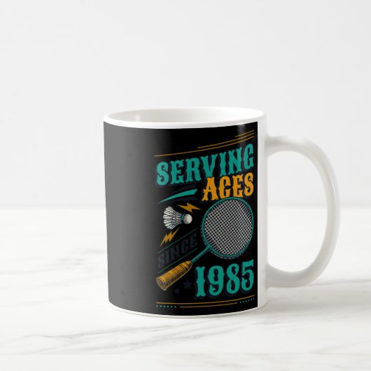 Diving Aces seit 1985 Badminton Lover 40. Geburtst Kaffeetasse (Rechts)