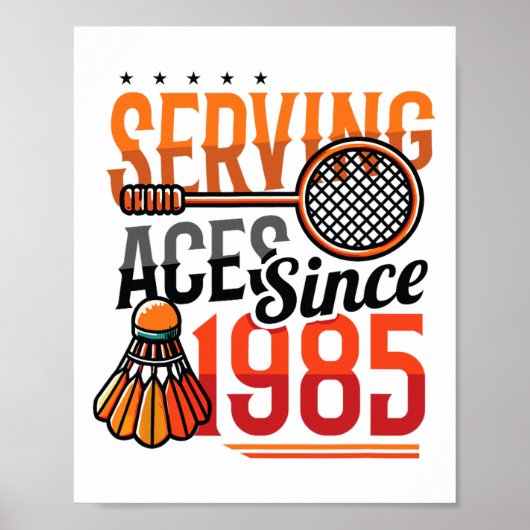 Diving Aces seit 1985 Badminton Lover 40. Geburtst Poster (Vorne)