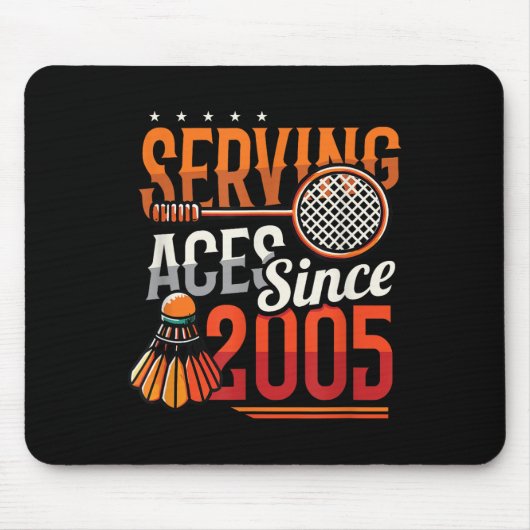 Diving Aces seit 2005 Badminton Lover 20. Geburtst Mousepad (Vorne)