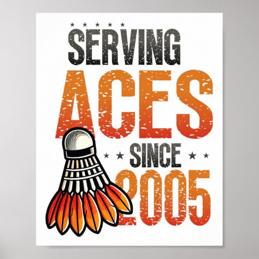 Diving Aces seit 2005 Badminton Lover 20. Geburtst Poster (Vorne)