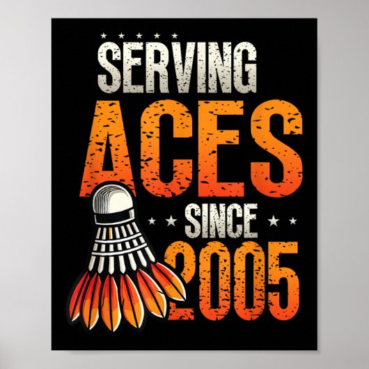 Diving Aces seit 2005 Badminton Lover 20. Geburtst Poster (Vorne)
