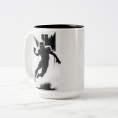 Diving Catch Moment Zweifarbige Tasse (Vorderseite Links)