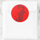 Diving Dragon Runder Aufkleber (Tasche)