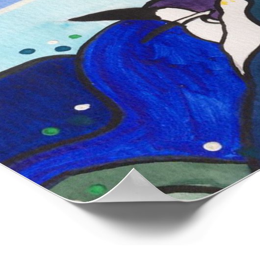 Diving Gannets Painting Poster (Ecke)