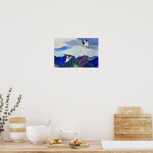 Diving Gannets Painting Poster (Küche)