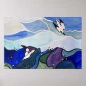 Diving Gannets Painting Poster (Vorne)